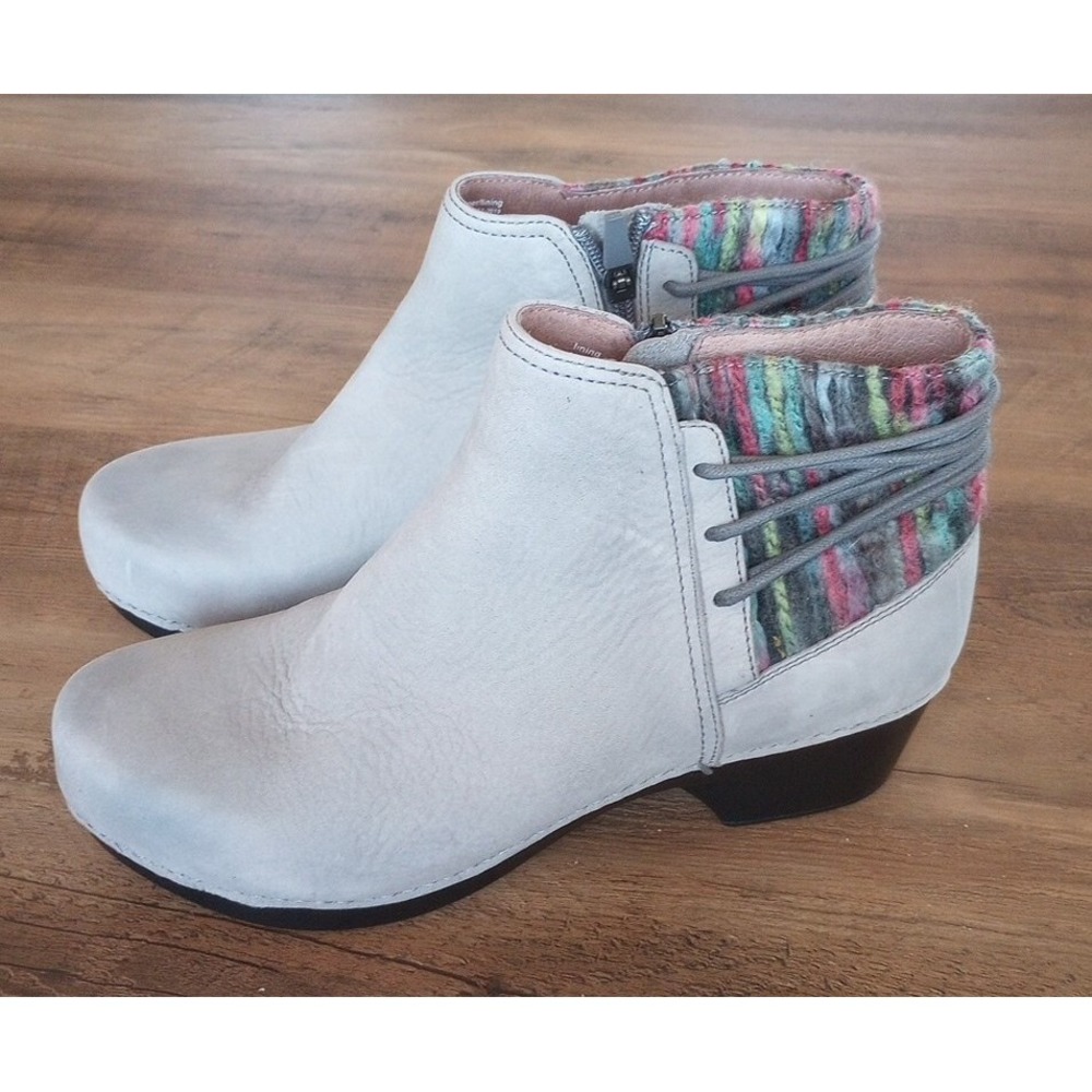 Dansko Tami Neutral Grey Nubuck Leather Women's Ankle Boots EU41 US10 EUC
